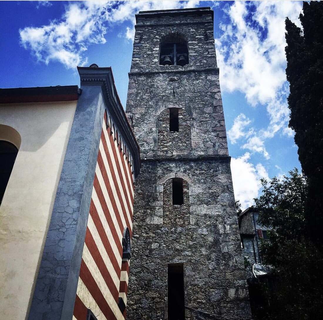 Historic bell tower of the village church