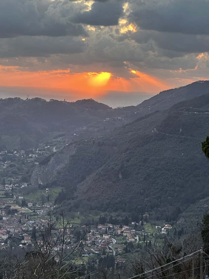 Sunset over the sea from the hills